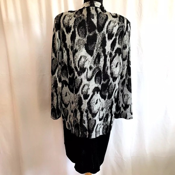 Misook Collection Black Abstract Pattern Jacket and Dress Set - size Large - Picture 6 of 9